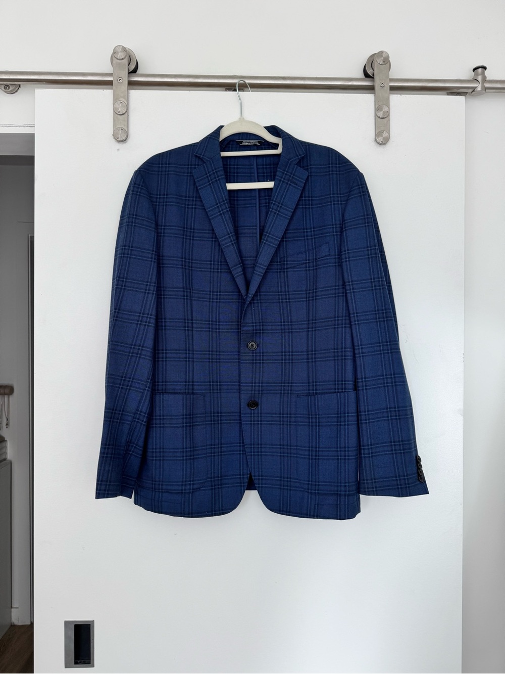 Saks Fifth Avenue Blue Plaid Sport Coat